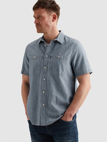 PME Legend - Ajuste regular Camisa 'Shirt in cotton/linen with short sleeves' en azul