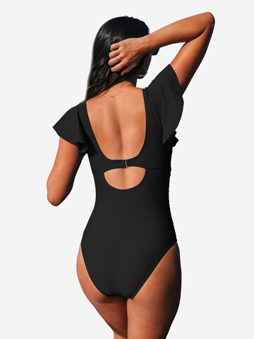 Cupshe Bustier Badeanzug in Schwarz