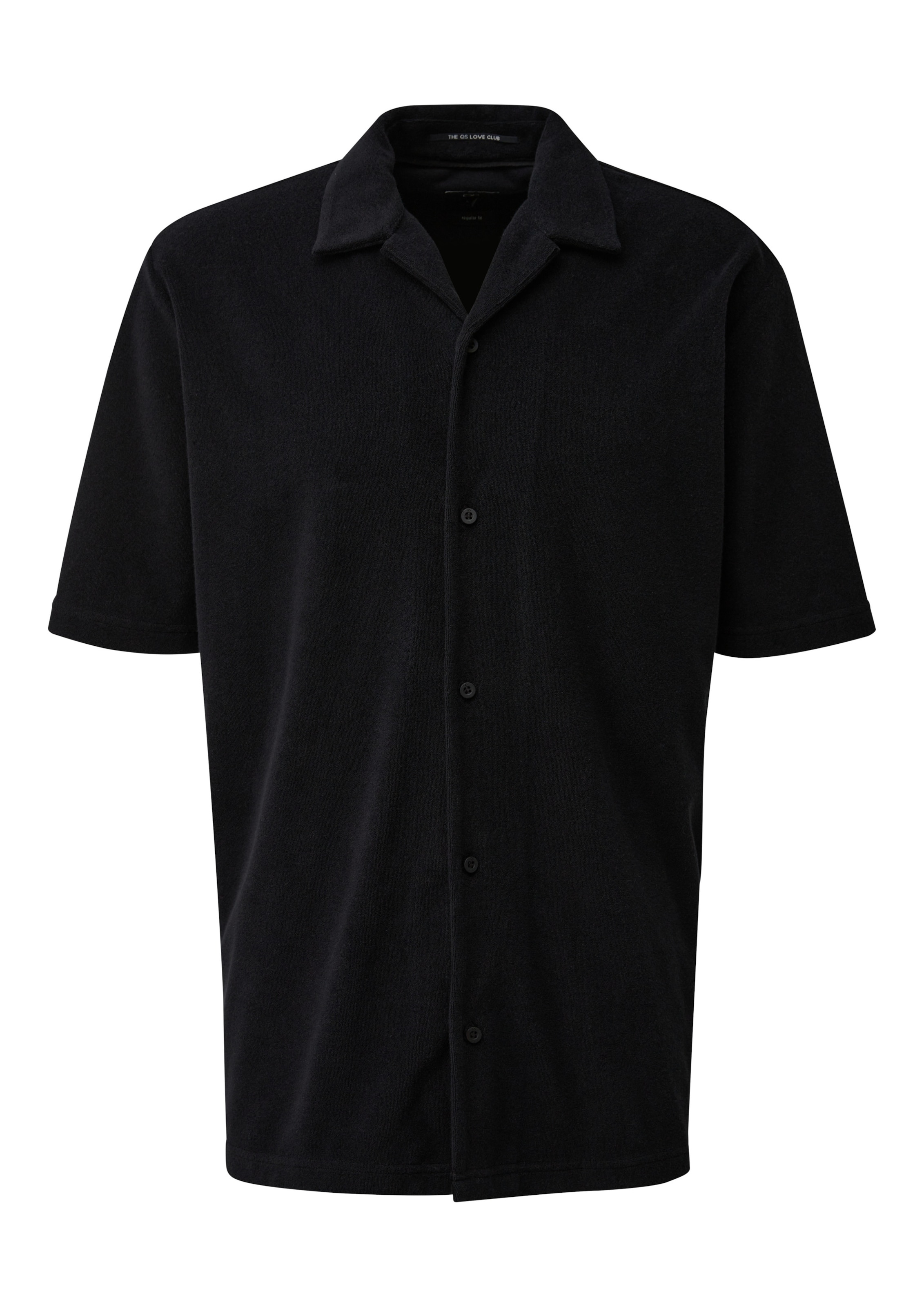 QS Regular fit Button Up Shirt in Black: front