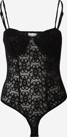 VILA - Camisa body 'MOLA' em preto: frente