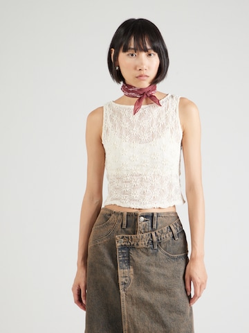 Tops en tricot Monki en blanc : devant