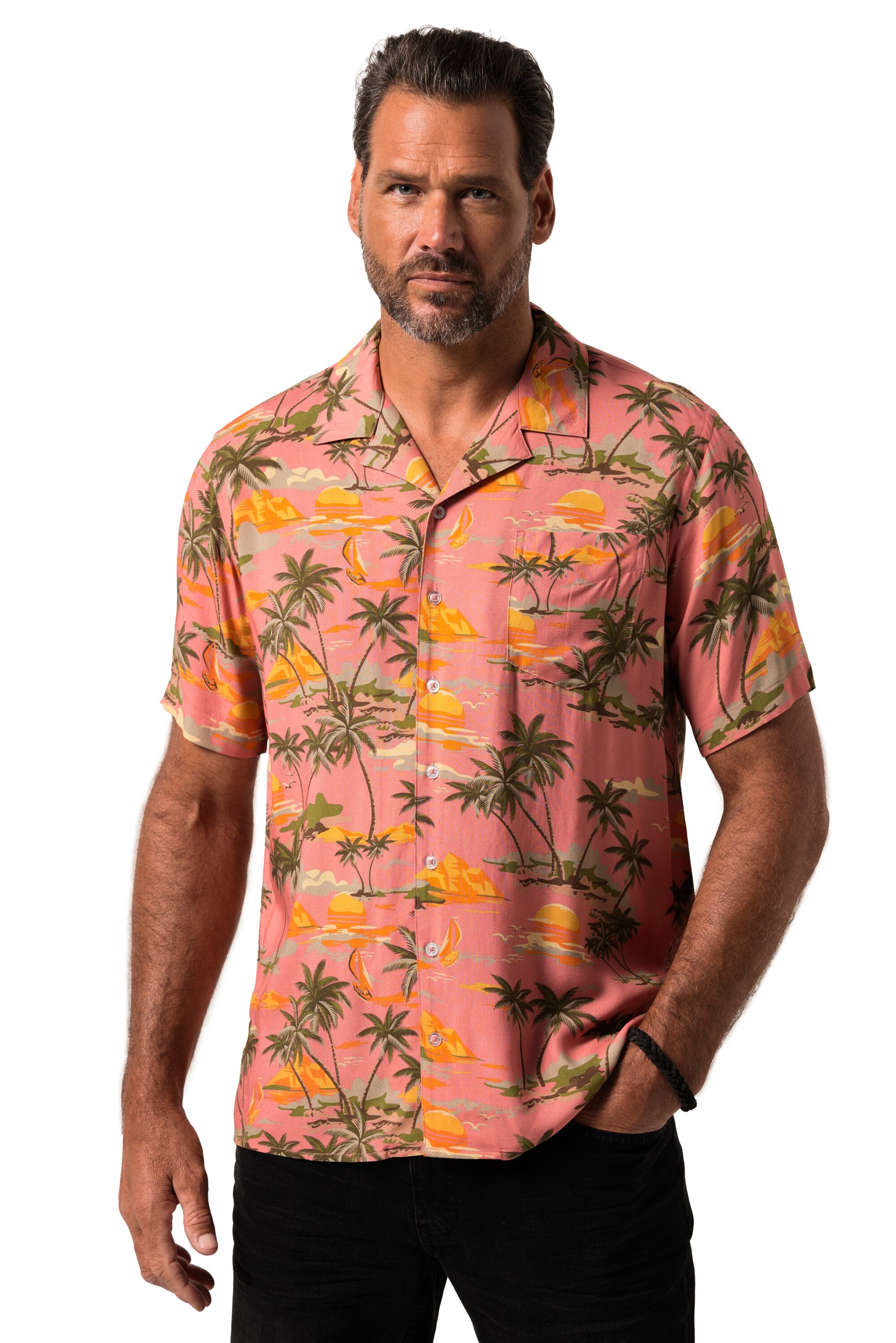 JP1880 Regular fit Button Up Shirt in Orange: front