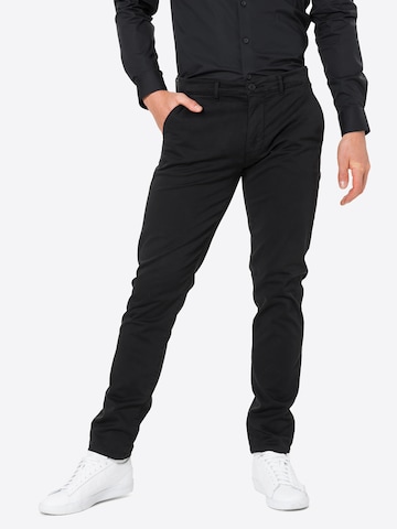 Casual Friday - regular Pantalón chino 'Viggo' en negro: frente