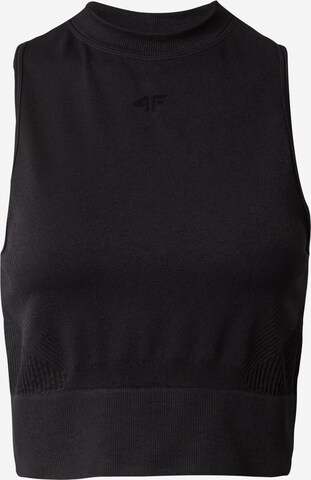 4F Sports Top in Black: front