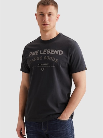 PME Legend Shirt 'PME LEGEND - T-shirt with signature artwork' in Grijs: voorkant