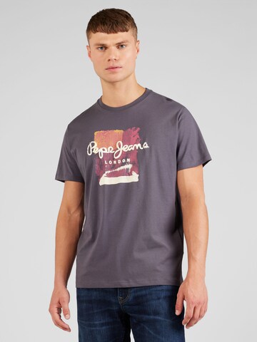 Pepe Jeans Koszulka 'MELBOURNE' w kolorze szary: przód