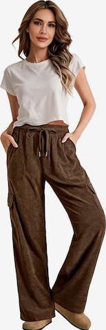 KoJooin Szeroka nogawka Spodnie 'Damen Cord-Workwear-Hose mit elastischem Bund Lässige,gerade geschnittene Culotte mit weitem Bein' w kolorze brązowy: przód
