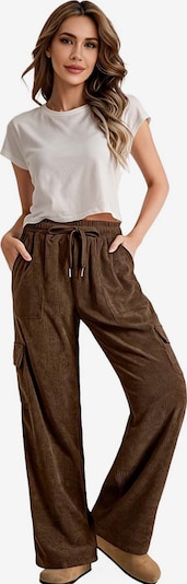 KoJooin Trousers 'Damen Cord-Workwear-Hose mit elastischem Bund Lässige,gerade geschnittene Culotte mit weitem Bein' in 44 in Brown, Item view