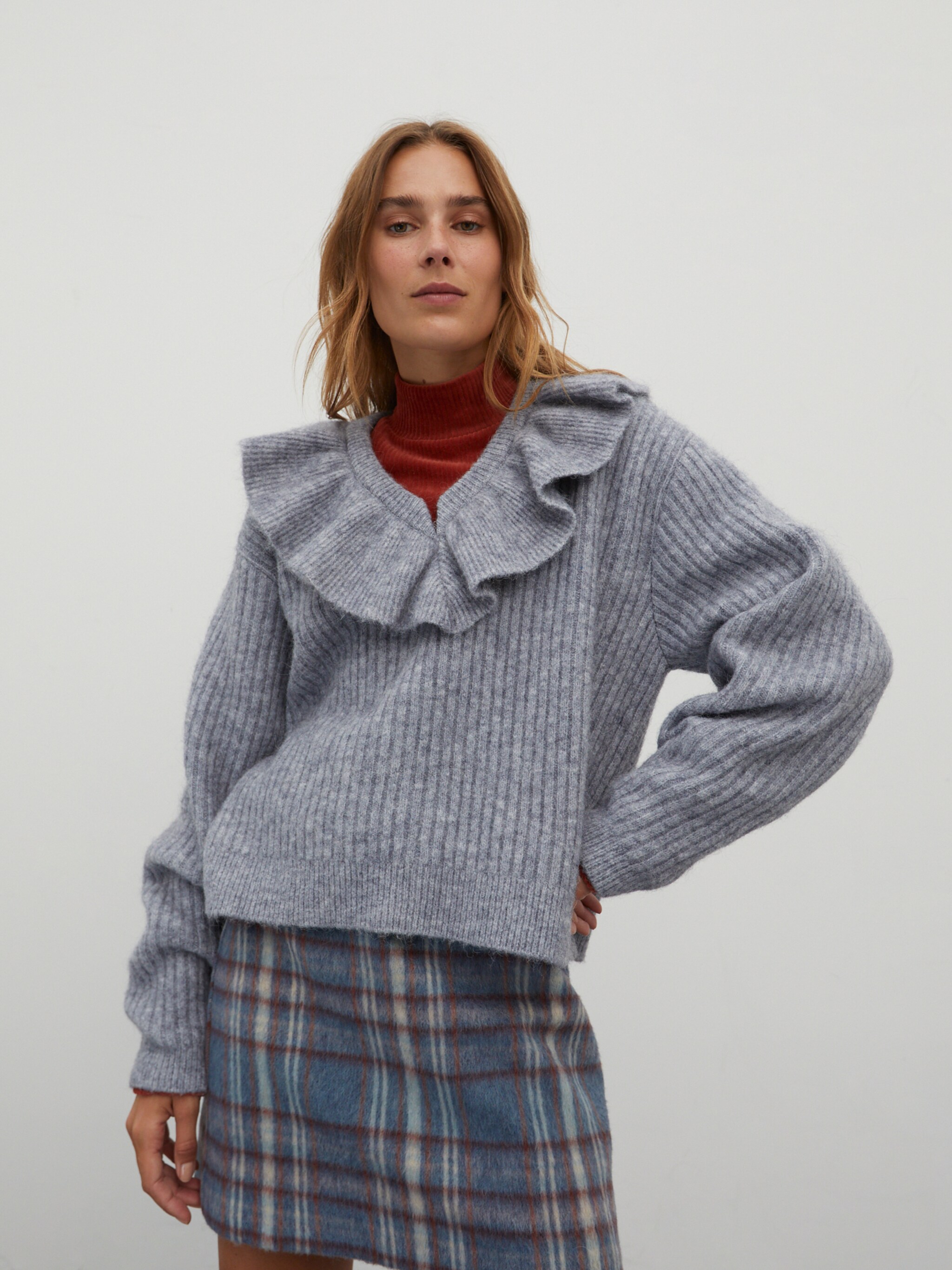 EDITED Producten Trui 'Friederike' Grijs gemêleerd