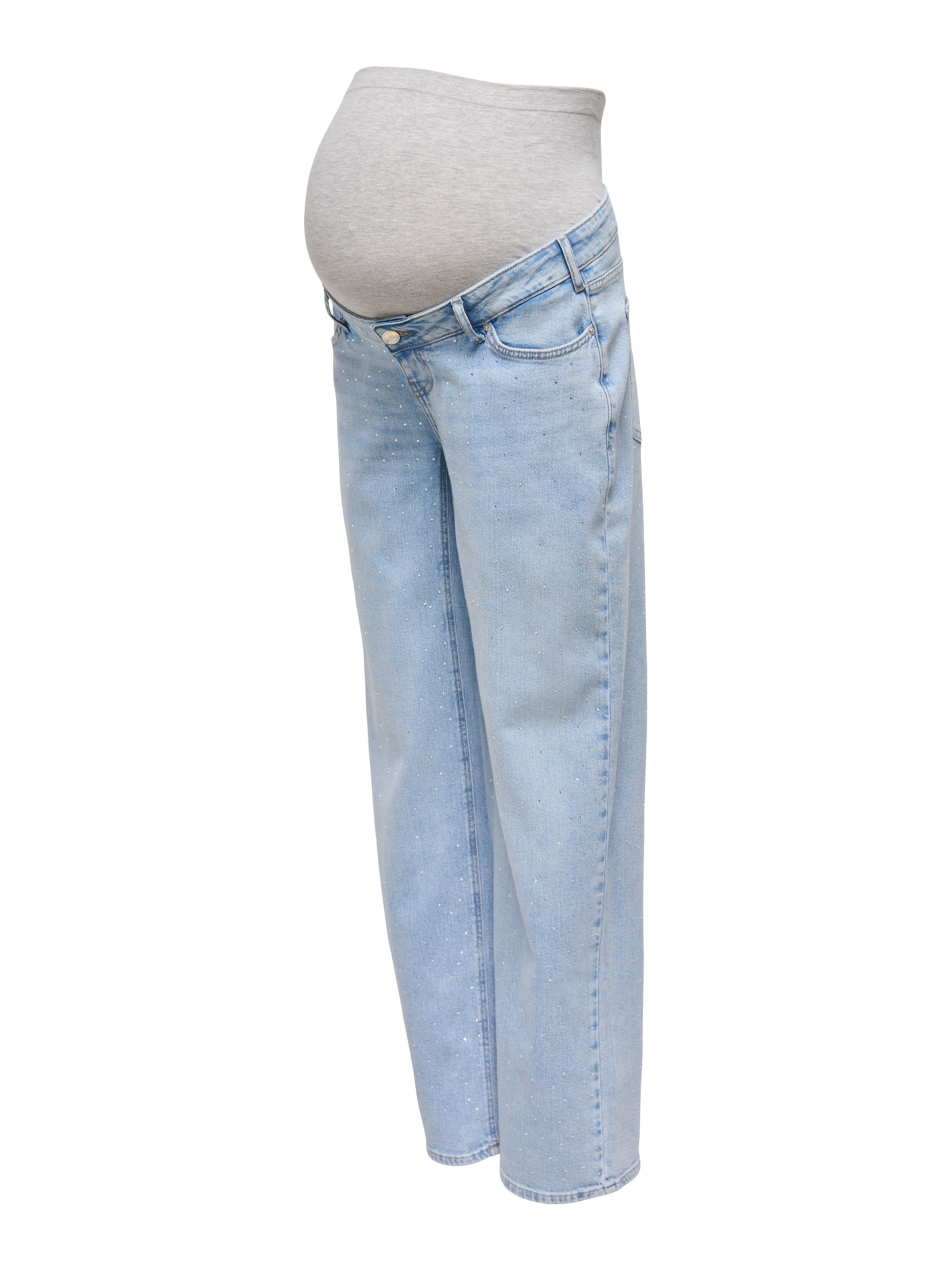 Only Maternity Traperice 'OLMCOBAIN' u plavi traper / siva melange, Pregled proizvoda