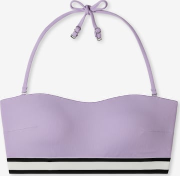 SCHIESSER Bandeau Bikini Top ' Aqua Californian Dream ' in Purple: front