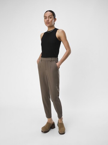 OBJECT - Slimfit Pantalón plisado 'Lisa' en marrón