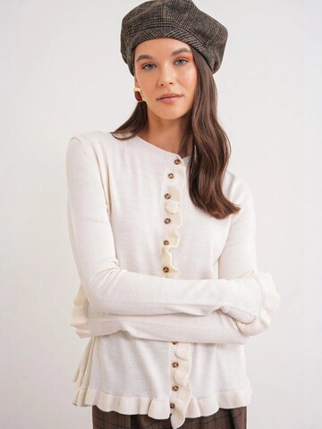 MixRay Strickjacke in Weiß: Vorderseite