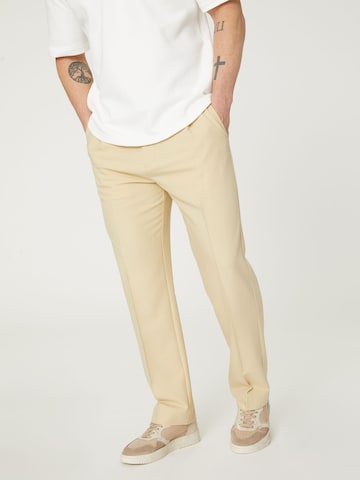 DAN FOX APPAREL Trousers with creases 'Gabriel' in Beige: front