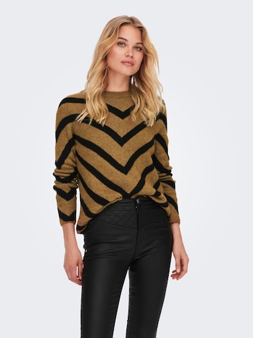 Pull-over 'ELIZA' ONLY en marron : devant