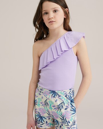 T-Shirt WE Fashion en violet : devant