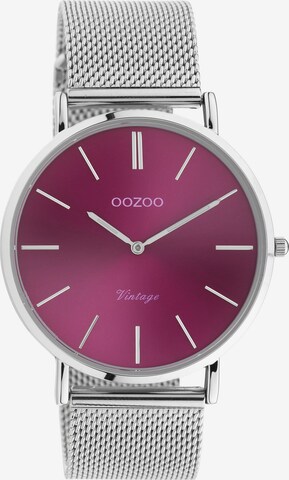 OOZOO Analog Watch 'OOZOO' in Silver: front