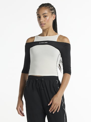 A-Game Sporttop 'Lifewear' in Beige: voorkant