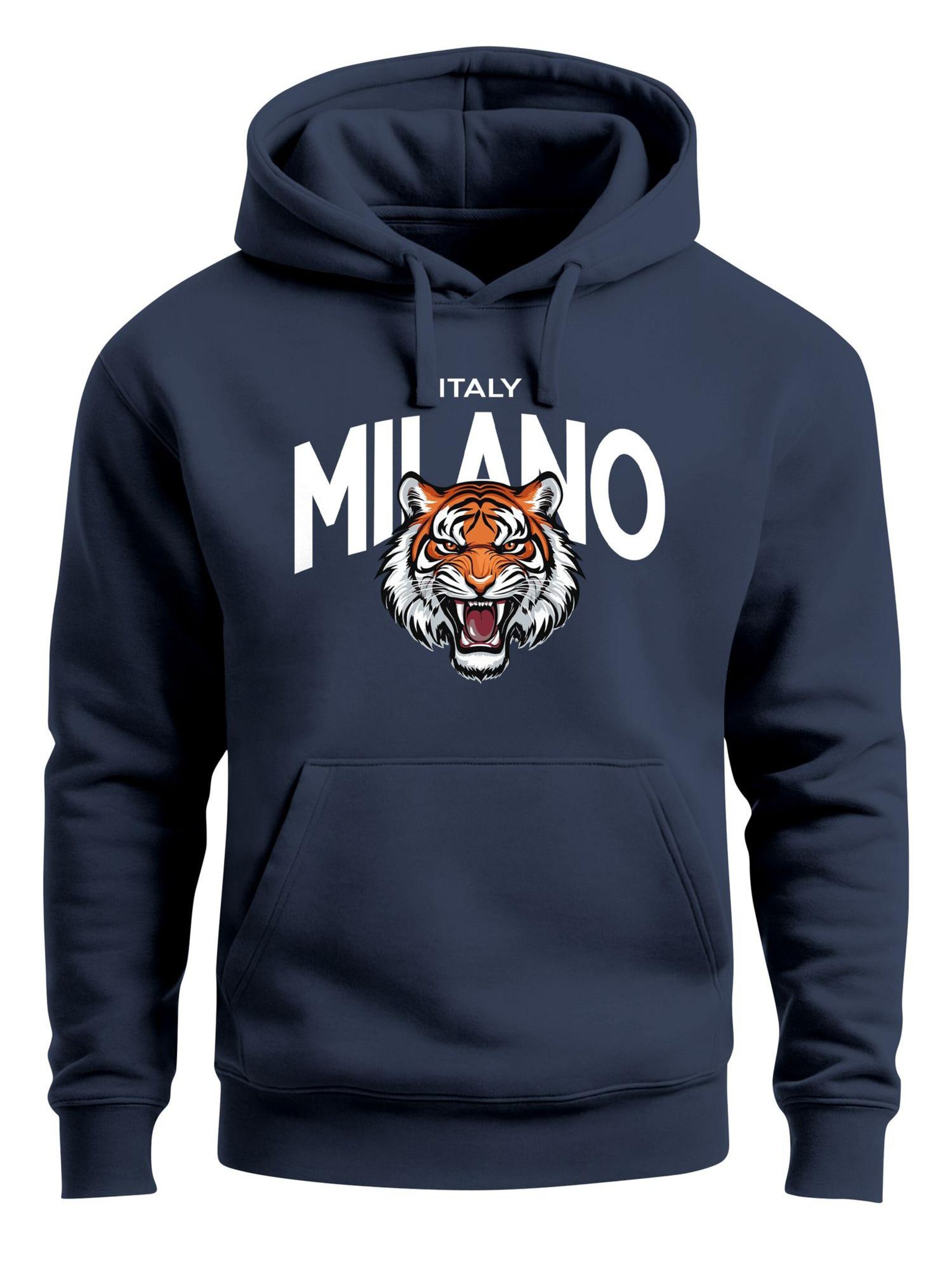 Neverless Sweatshirt 'Milano Tiger'‌ in Blau: Vorderseite