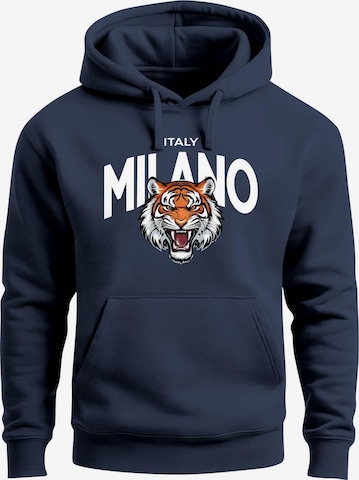Neverless Sweatshirt 'Milano Tiger' in Blau: Vorderseite