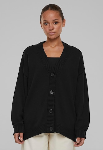 Urban Classics Knit Cardigan in Black: front