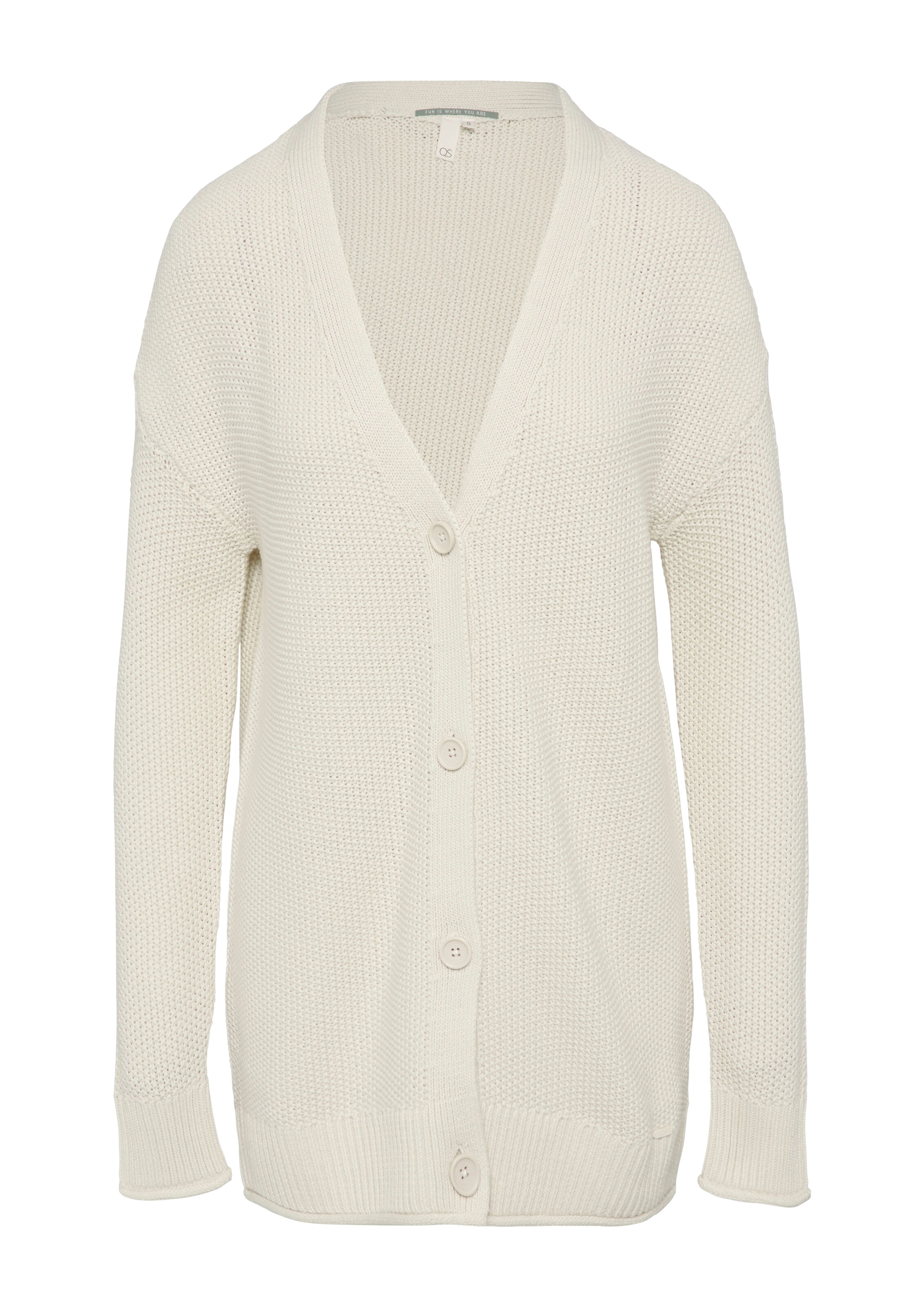 QS Gebreid vest in Beige: voorkant