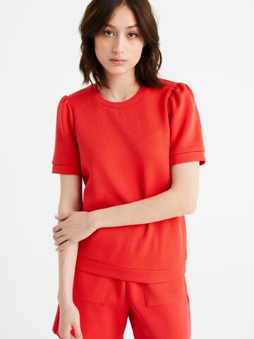 WE FashionSweater majica - crvena boja: prednji dio