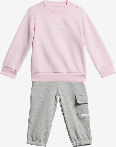 ADIDAS SPORTSWEAR Trainingsanzug 'Essentials' in 62 in graumeliert / rosa / weiß, Produktansicht