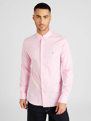 Coupe slim Chemise Polo Ralph Lauren en rose : devant