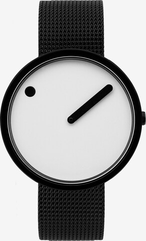 Picto Uhr in Schwarz: front