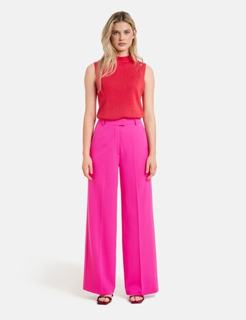 TAIFUN Zvonové kalhoty Kalhoty s puky – pink