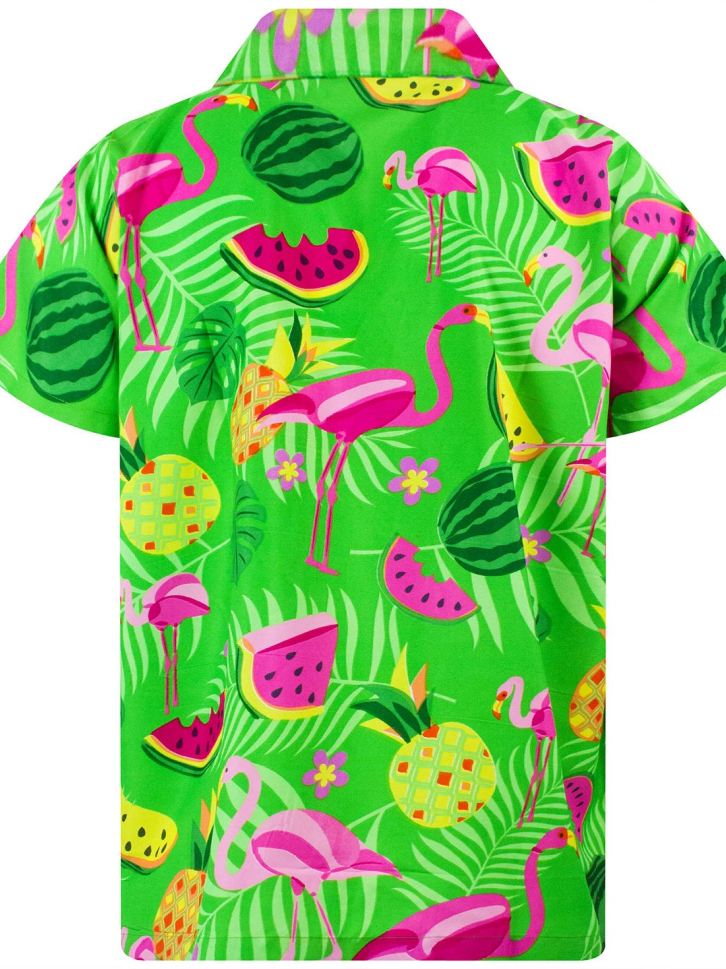 King Kameha Shirt 'Flamingo Melone'‌‌‌‌‌‌‌ in Grün