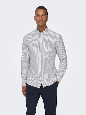Only & Sons Regular fit Button Up Shirt 'Alvaro' in Grey: front