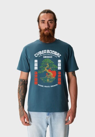 Oldskull Shirt 'Asian Bonsai Future Tree' in Groen: voorkant