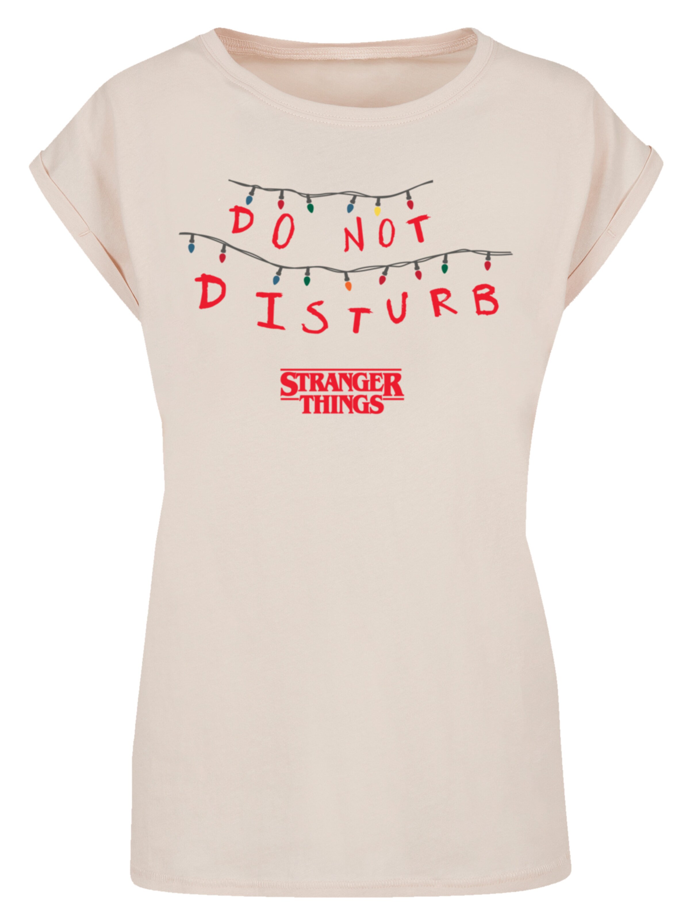 F4NT4STIC T-Shirt 'Stranger Things Do Not Disturb Netflix TV Series' in Beige: Vorderseite