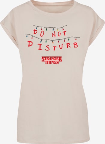 T-shirt 'Stranger Things Do Not Disturb Netflix TV Series' F4NT4STIC en beige : devant