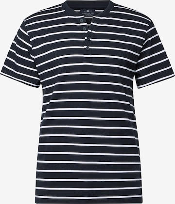 Street One MEN Gestreiftes Henleyshirt in Blau: Vorderseite
