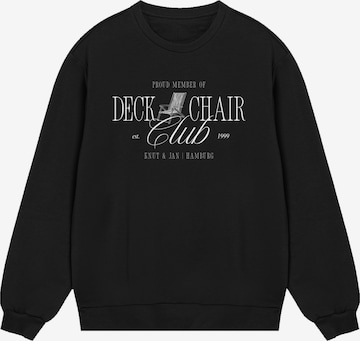 F4NT4STIC Sweatshirt 'Deck Chair Club Knut und Jan' in Black: front