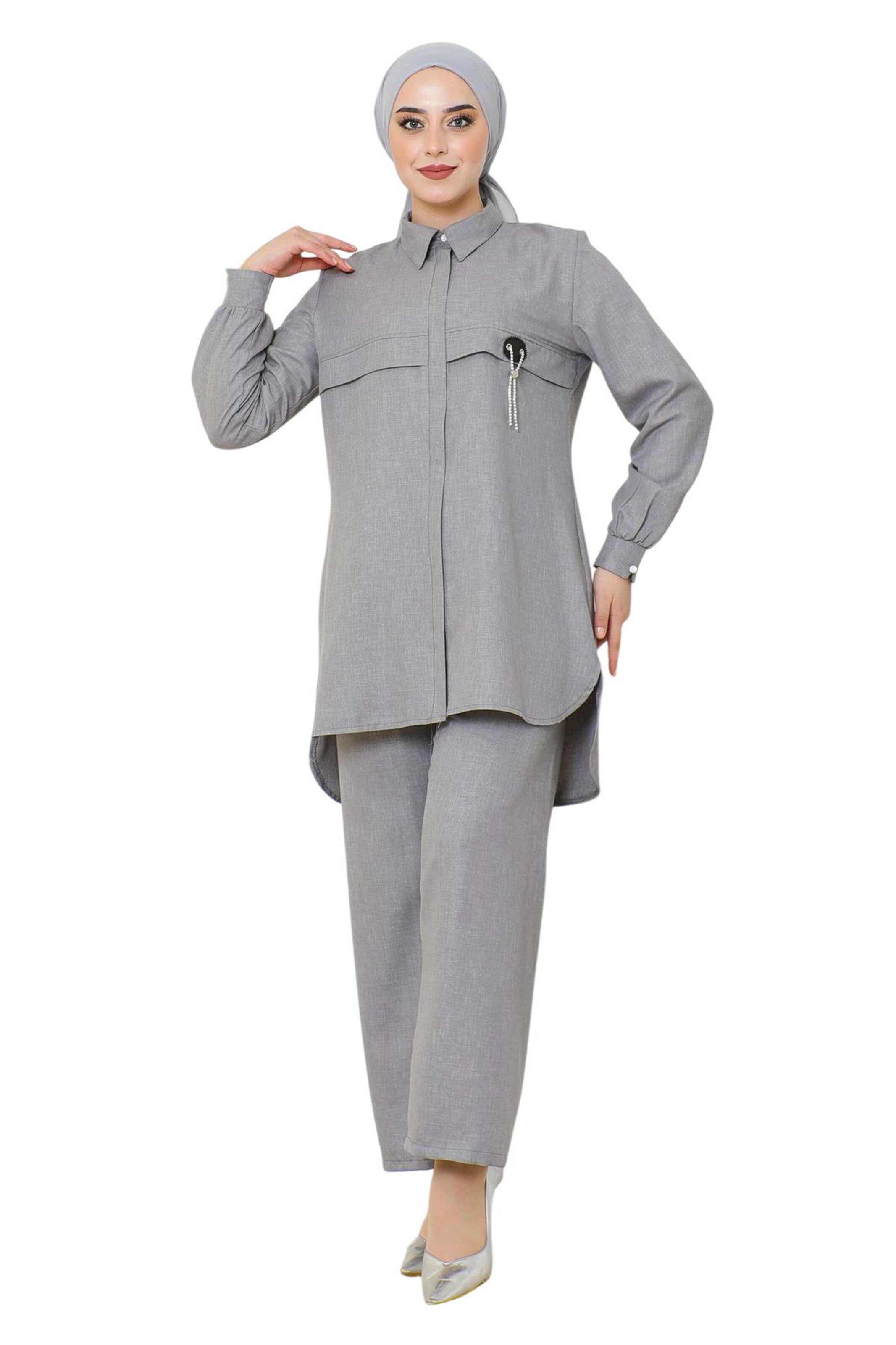 MODAMIHRAM Broekpak in Grijs: voorkant