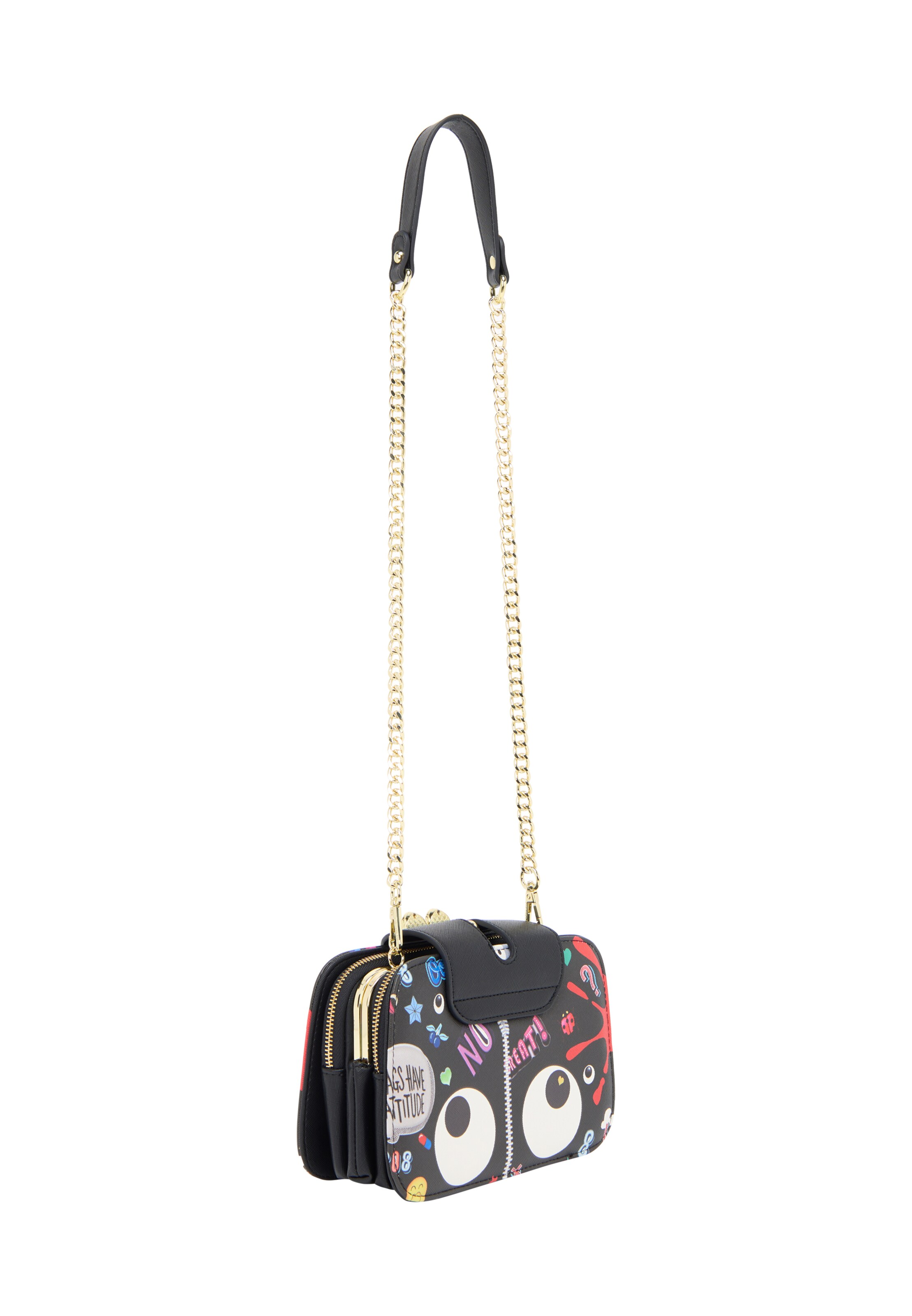 MYMO Τσάντα ώμου 'Pop Eyetheme' σε μαύρο