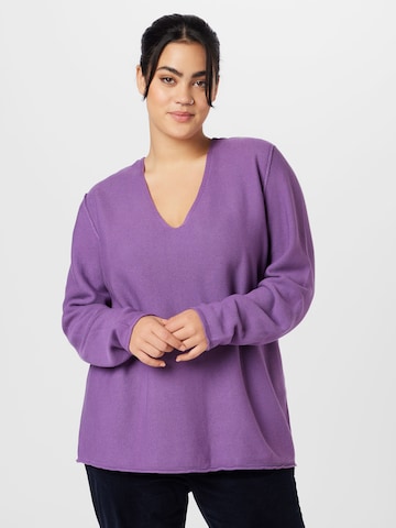 Pull-over SAMOON en violet : devant