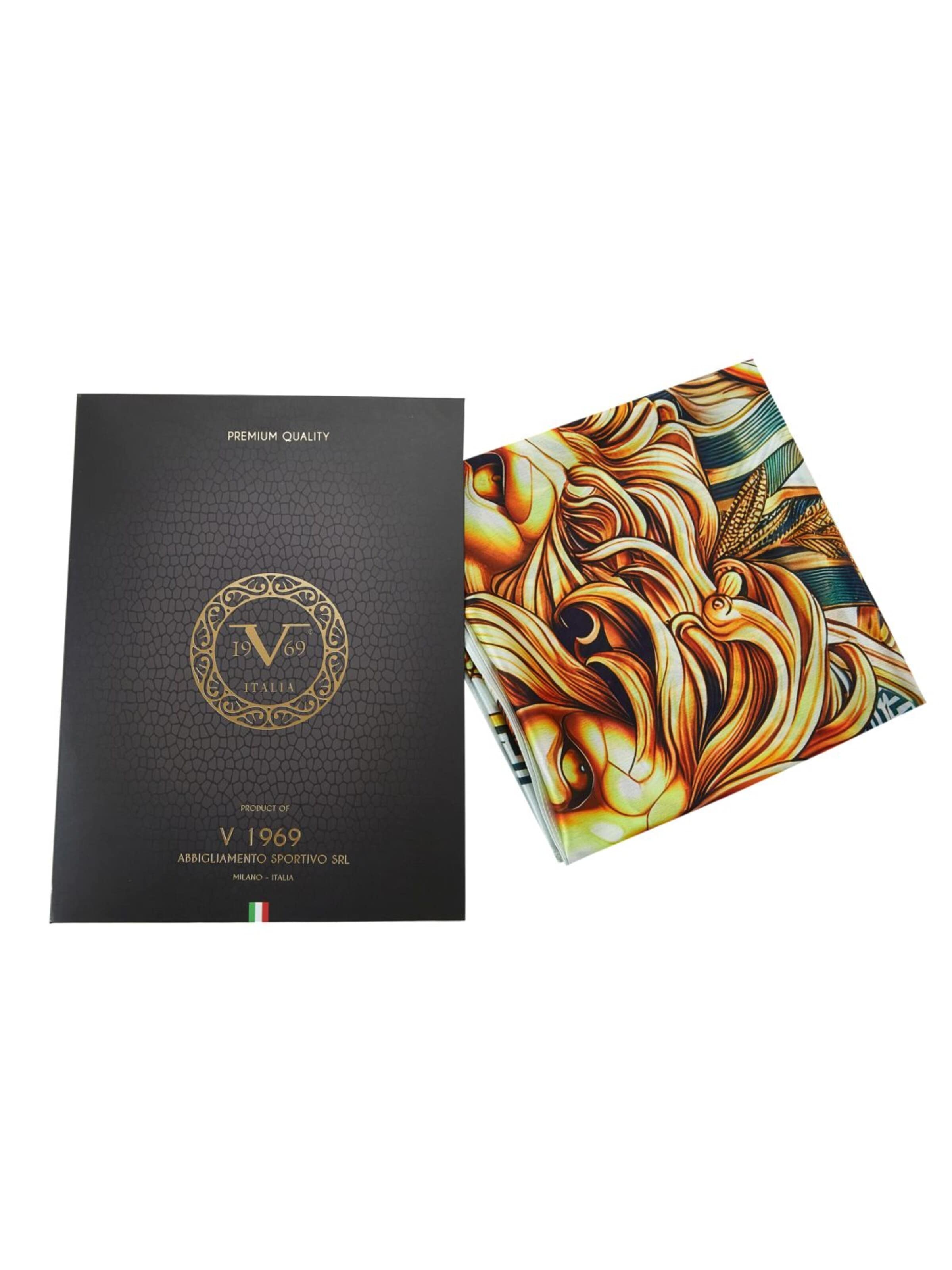 19V69 ITALIA - Pañuelo 'Carré de soie 90x90 Lions Baroque' en amarillo