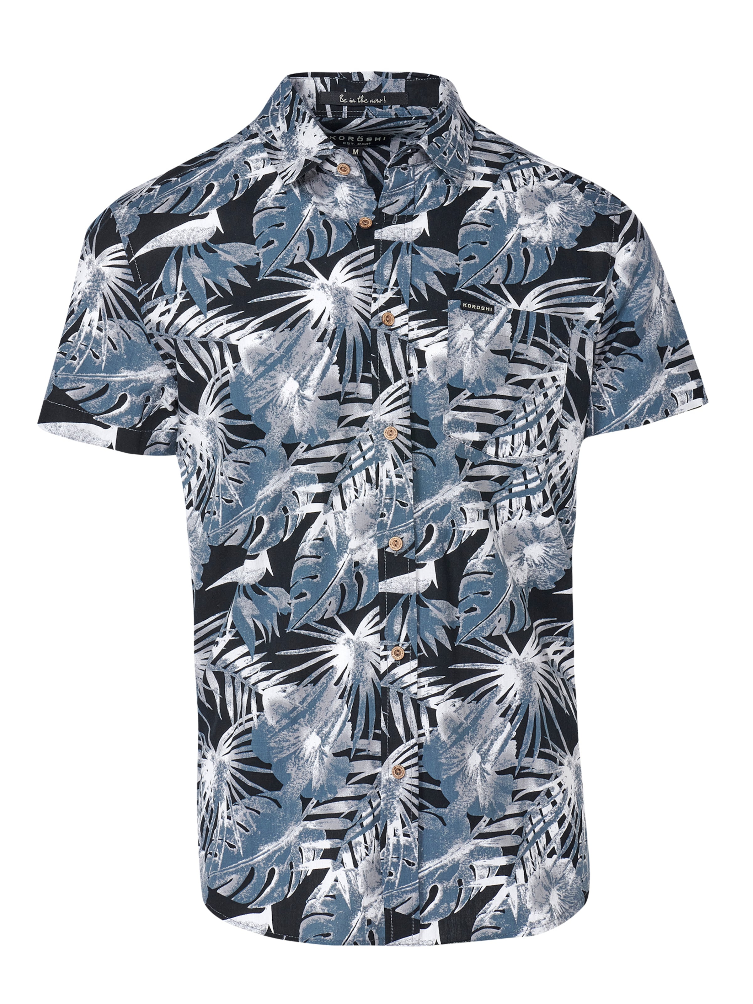 KOROSHI Slim Fit Риза в черно: отпред