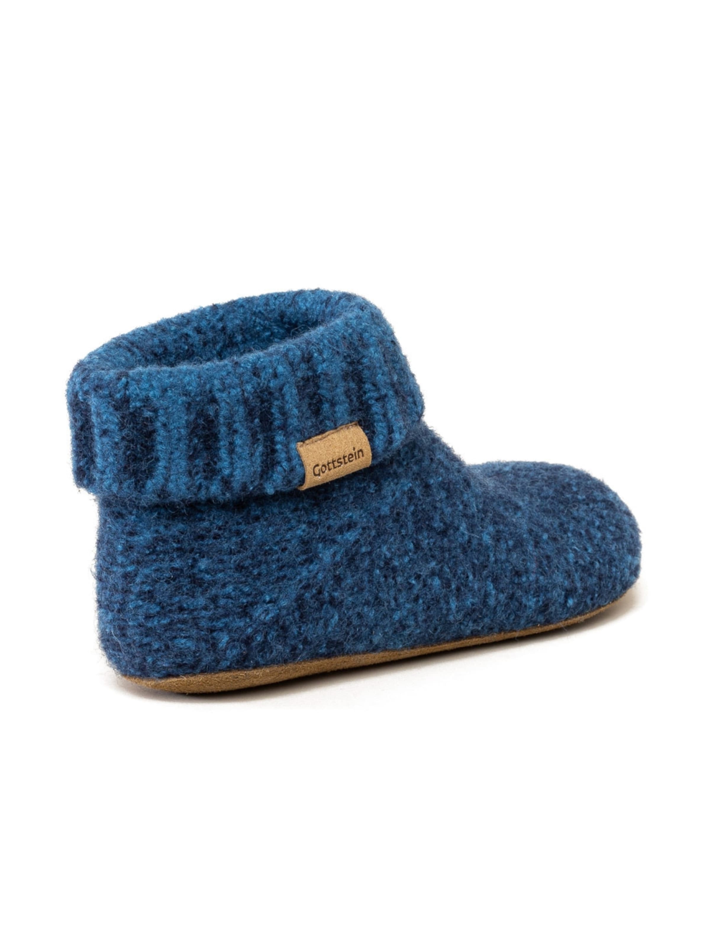 Gottstein Slippers 'Hüttenschuhe Knit Boot' in Blue