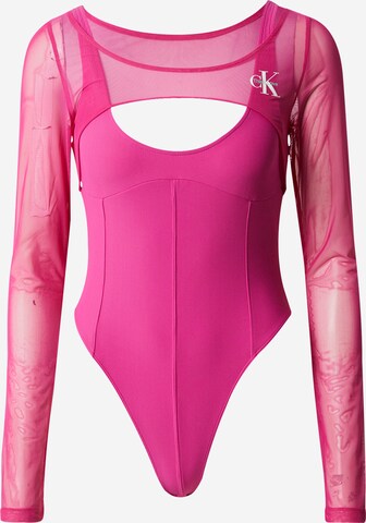 Body a maglietta di Calvin Klein Jeans in rosa: frontale