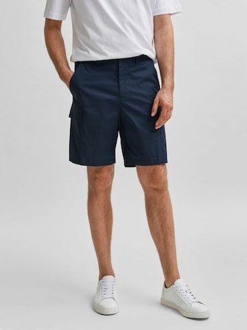 SELECTED HOMMECargo hlače - plava boja: prednji dio