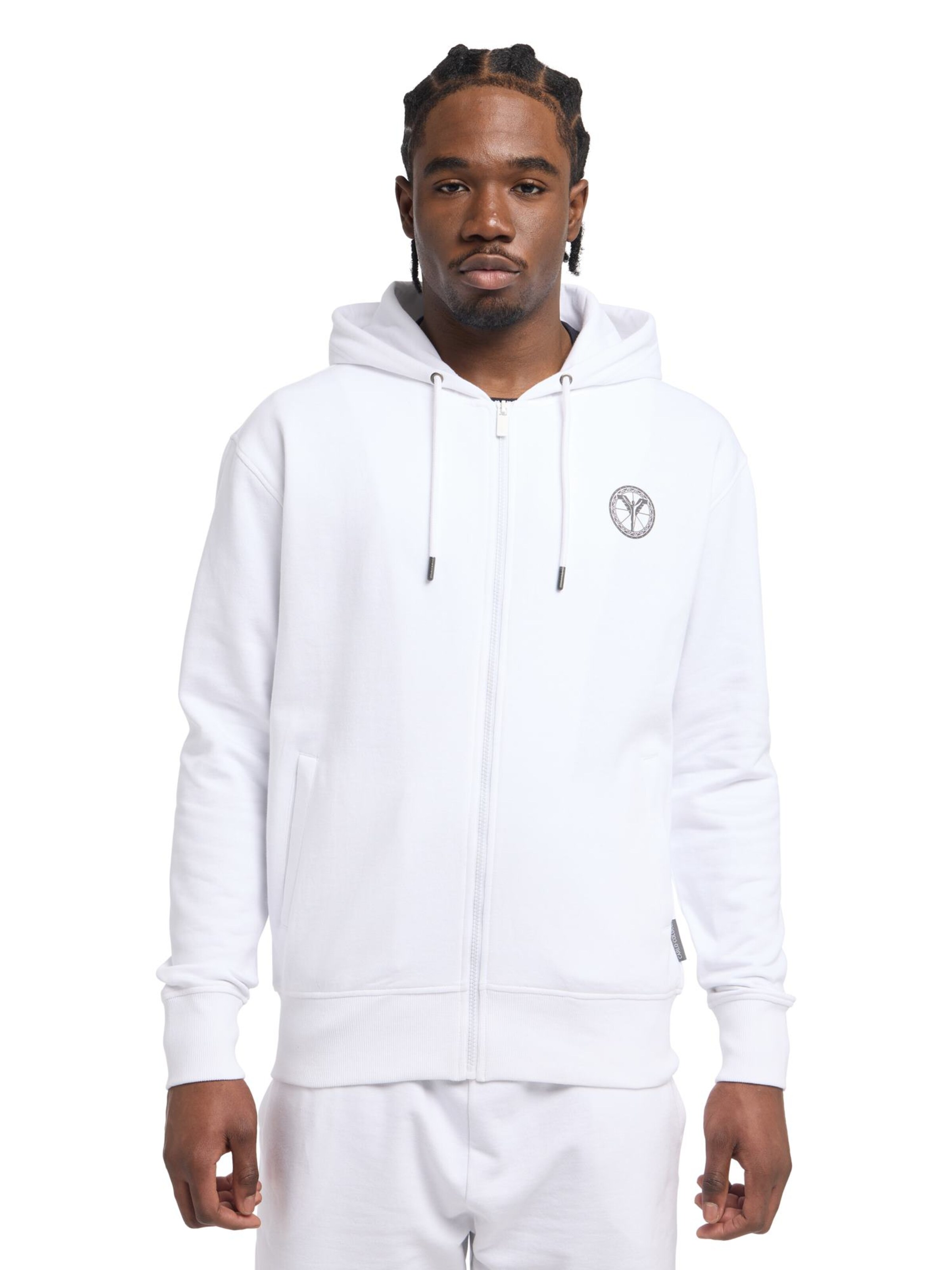 Carlo Colucci Sweat jacket 'Dender' in White: front