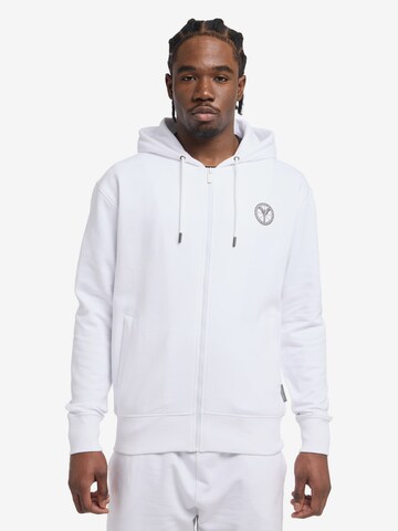 Carlo Colucci Zip-Up Hoodie 'Dender' in White: front