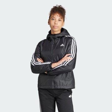 Geacă sport 'Essentials 3-Streifen' de la ADIDAS SPORTSWEAR pe negru: față