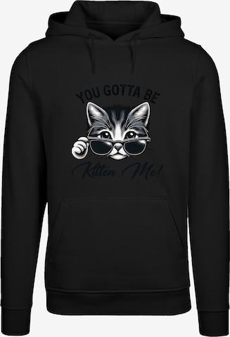 Sweat-shirt 'Kätzchen You Gotta Be Kitten Me!' F4NT4STIC en noir : devant